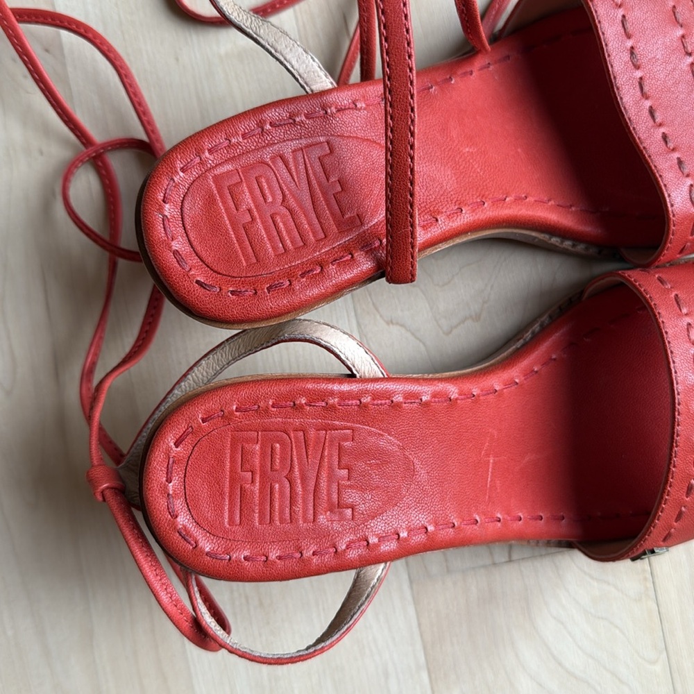 FRYE Estelle Ankle Tie Fiesta Leather Sz 6 - Picture 7 of 11